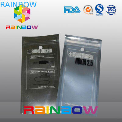 जिपलॉक के साथ लोगो प्रिंटिंग हेडसेट / ईरफ़ोन पैकेजिंग बैग / पाउच के माध्यम से देखें