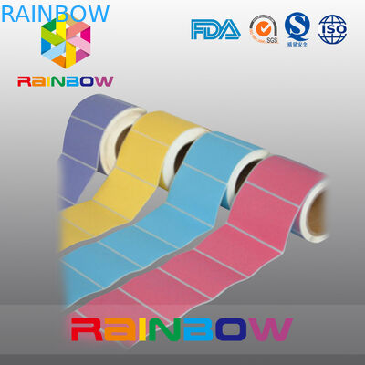 कस्टम आकार के साथ कोई प्रिंट सफेद / रंगीन खाली पेपर रोल प्लेन स्व चिपकने वाला लेबल