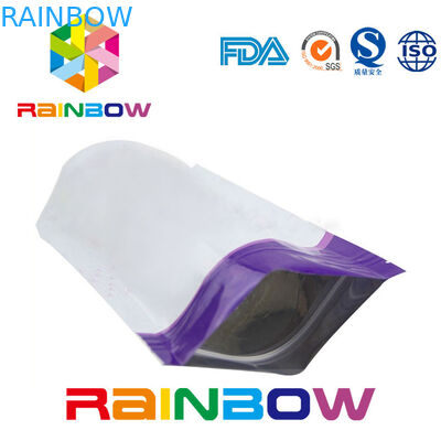 ग्लॉसी स्टैंड अप सप्लीमेंट पैकेजिंग एल्युमिनियम फॉयल पाउच जिप लॉक पाउडर बैग
