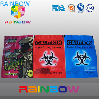 कस्टम लोगो सावधानी हर्बल धूप ज़िपलॉक बैग 10g 4g रासायनिक वूडू मसाला धुआँ बैग