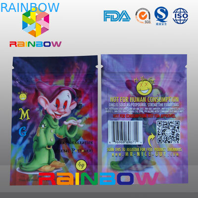 कस्टम मुद्रण लोगो एमजी हर्बल धूप ज़िपलॉक बैग 5 जी 4 जी मसाला धुआँ बैग