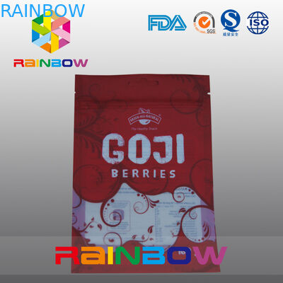 लाल और सफेद Mylar प्लास्टिक खिड़की बैग खाद्य / ताजा फुफ्फुस लहसुन के लिए जिपर शीर्ष के साथ