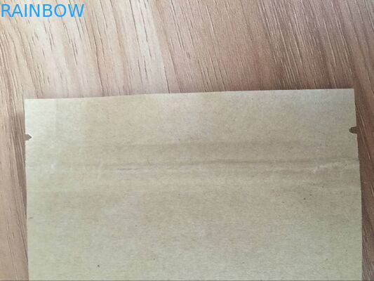 स्वनिर्धारित पेपर बैग फ्लैट क्राफ्ट पेपर लाइनेड पन्नी तीन साइड सील टॉप ज़िप लॉक बैग