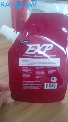 एफडीए स्टैंडर्ड रेड लिक्विड पैकेजिंग प्लास्टिक बैग / फ्लेक्सिबल स्टैंड अप टोंटी थैली