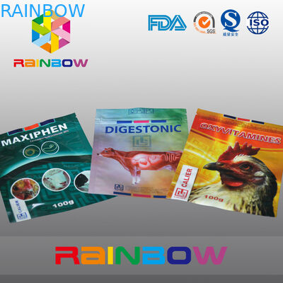 कस्टम लोगो मुद्रित के साथ 100 ग्राम पालतू पशु / गाय खाद्य पैकेजिंग बैग पालतू पशु खाद्य थैली