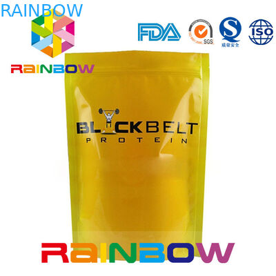 ग्लॉसी स्टैंड अप सप्लीमेंट एल्युमिनियम फॉयल पाउच पैकेजिंग जिप लॉक पाउडर बैग