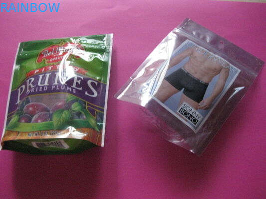 अंडरपरवेयर के लिए प्लास्टिक स्टैंड अप जिपर कस्टम प्रिंटिंग गारमेंट पैकेजिंग बैग