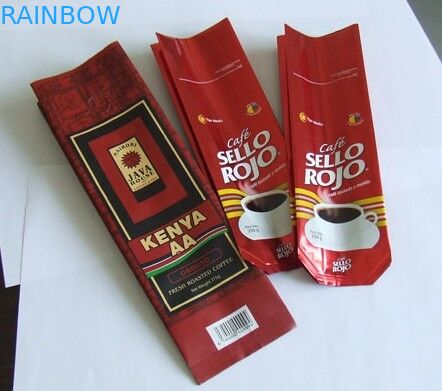 कस्टम डिजाइन पन्नी कॉफी बैग एक तरह से वाल्व, ग्रीन / ब्लैक के साथ