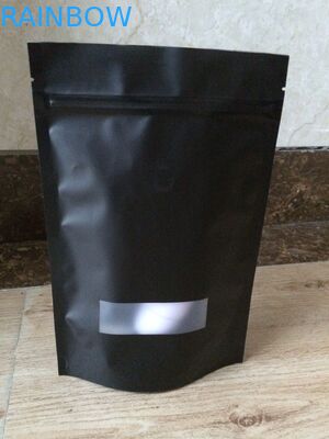 पुनर्नवीनीकरण एल्यूमीनियम पन्नी थैली पैकेजिंग खिड़की के साथ मैट Mylar पाउच खड़े टुकड़े टुकड़े में