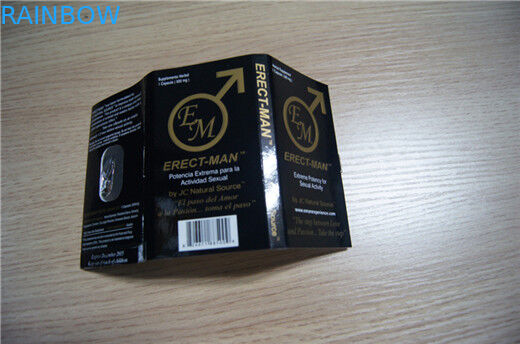 सेक्स एन्हांसमेंट पिल पैकेजिंग डिस्प्ले बॉक्स और ब्लिस्टर कार्ड ERECT-MAN पेपर कार्ड