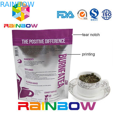 साइड गुसेटेड डॉय पैक क्राफ्ट पेपर टी पैकेजिंग बैग एल्युमिनियम फॉयल प्लास्टिक जिपलॉक पाउच