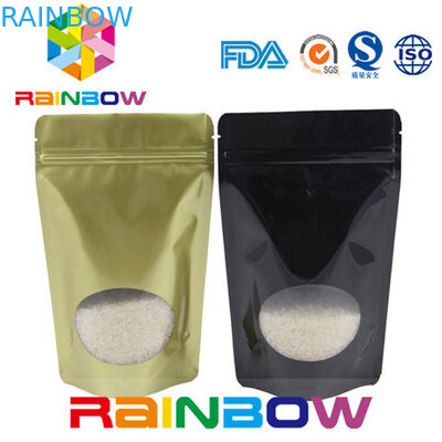 अनुकूलित मुद्रित एल्यूमीनियम पन्नी पैकेजिंग बैग ziplock और स्पष्ट खिड़की के साथ