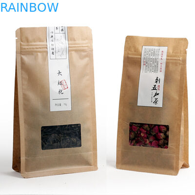 जिपर और खिड़की के साथ नमी सबूत फ्लैट नीचे टुकड़े टुकड़े में चाय बैग पैकेजिंग