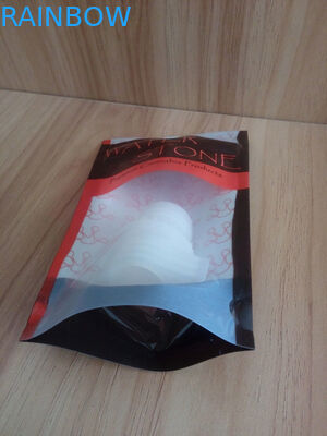 जिपर के साथ कैनबिस सीड्स / नोनी बैग्स से भरे प्लास्टिक कंटेनर खड़े हो जाएं