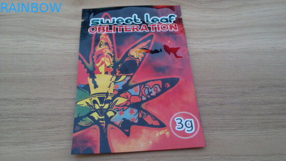 यूके 1 जी, जिपर के साथ 3 जी स्वीट लीफ हर्बल धूप पैकेजिंग / अनुसंधान रासायनिक पाउडर बैग