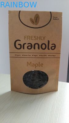 स्वनिर्धारित कागज बैग Recyclable ब्राउन क्राफ्ट पेपर बैग OEM खड़े हो जाओ