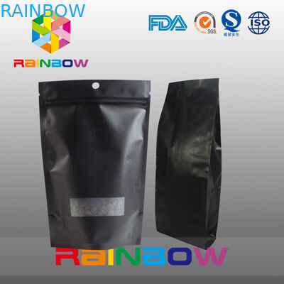 ब्लैक 70 जी 100 ग्राम 250 ग्राम 500 ग्राम प्लास्टिक पाउच पैकेजिंग वाल्व के साथ कॉफी बीन बैग स्टैंड