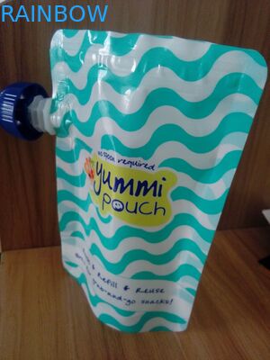 पुन: प्रयोज्य निविड़ अंधकार टोंटी थैली पैकेजिंग टोंटी के साथ ज़िपलॉक बेबी खाद्य थैली खड़े हो जाओ