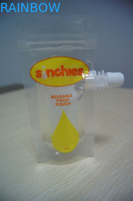 पुन: प्रयोज्य निविड़ अंधकार टोंटी थैली पैकेजिंग टोंटी के साथ ज़िपलॉक बेबी खाद्य थैली खड़े हो जाओ