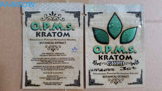 कस्टम kratom हर्बल अगरबत्ती पैकेजिंग / 3ct OPMS कैप्सूल kratom बैग