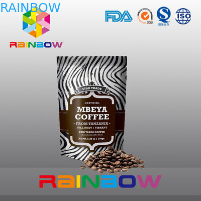 वाल्व के साथ कस्टमाइज़्ड 2 ओज़ एल्युमिनियम फ़ॉइल लाइनेड ब्लैक मैट स्टैंड अप कॉफ़ी बैग