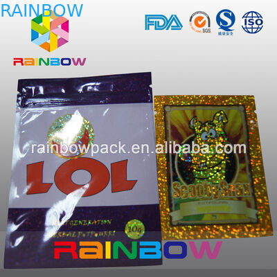 अनुकूलित 4g / 10g हर्बल धूपदान पैकेजिंग / Potpourri Ziplock बैग