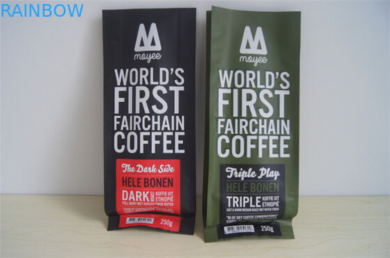 वाल्व, लाल हरे रंग के साथ अनुकूलित साइड कली एल्यूमीनियम पन्नी कॉफी बैग