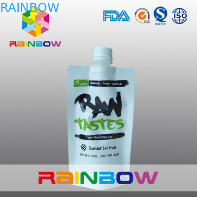 350ml 500ml 1L पन्नी पाउच पैकेजिंग, रिसाव prood चमकदार सफेद टोंटी थैली