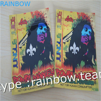 हर्बल धूप का सामान बैग / तीन साइड सील ज़िप बैग / कस्टम हर्बल धूप का सामान के लिए 1g / 2g / 3G / 4g / 5g पाउच बैग पाउडर के लिए