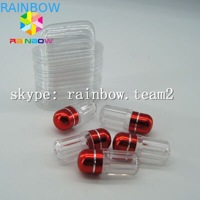 स्पष्ट कैप्सूल प्लास्टिक दवा की बोतल, एल्यूमीनियम पन्नी सोने की टोपी के साथ सेक्स गोली कंटेनर