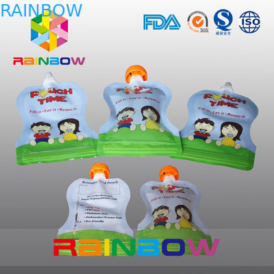 फ्रूट जूस / दूध के लिए जिपलॉक पारदर्शी स्पाउट पाउच पैकेजिंग