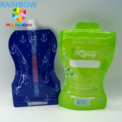 फ्रूट जूस / दूध के लिए जिपलॉक पारदर्शी स्पाउट पाउच पैकेजिंग