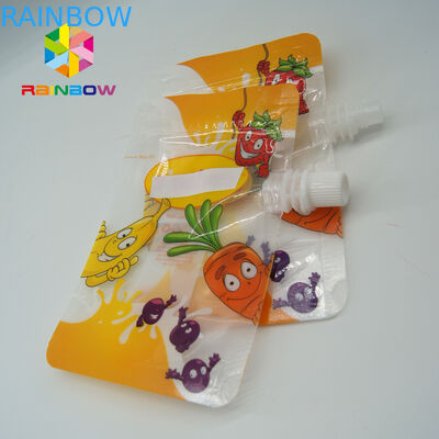 स्पष्ट पेय टोंटी वाले पाउच, टोंटी के साथ प्लास्टिक तरल स्टैंड थैली