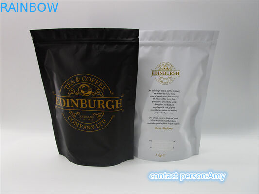 कॉफी प्लास्टिक पाउच पैकेजिंग, एल्यूमीनियम पन्नी कॉफी बैग degassing वाल्व खड़े हो जाओ