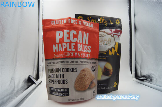 प्लास्टिक स्नैक फूड पैकेजिंग बैग / कुकीज़ के लिए पाउच, जिपर के साथ 10 ऑउंस पनीर पाउच