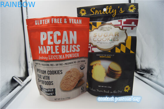 प्लास्टिक स्नैक फूड पैकेजिंग बैग / कुकीज़ के लिए पाउच, जिपर के साथ 10 ऑउंस पनीर पाउच