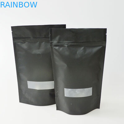 Resealable ज़िपलॉक प्लास्टिक पाउच पैकेजिंग, मैट ब्लैक स्टैंड पाउच