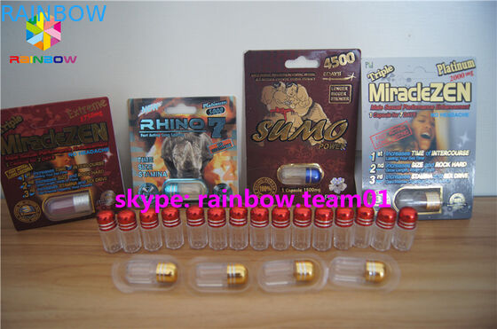 अनुकूलित बुलेट प्लास्टिक की गोली की बोतलें, धातु की टोपी के साथ प्लास्टिक की दवा की बोतलें