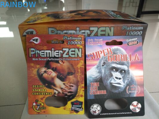 पुरुष संवर्धन गोलियां स्पष्ट ब्लिस्टर पैकेजिंग पेपर / पीपी सामग्री