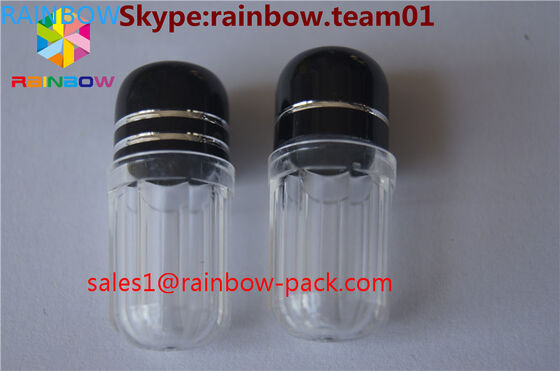 बिक्री के लिए प्लास्टिक की गोली की बोतलें कैप्सुल कंटेनर डिक के आकार की बोतल नीले कैप्सूल कंटेनर हेक्सागोनल और अष्टकोणीय आकार