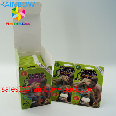 गर्म बिक्री 3 डी प्रिंटिंग कार्ड ब्लैक मांबा 3 डी कार्ड 3 डी सेक्स पिल्स पैकेजिंग पेपर कार्ड 3 डी सेक्स पिल कार्ड एन्हांसमेंट पिल बॉक्स