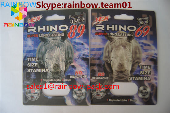 गर्म बिक्री 3 डी प्रिंटिंग कार्ड ब्लैक मांबा 3 डी प्रभाव सेक्स गोली पैकेजिंग कार्ड 3 डी कार्ड / 3 डी प्रिंटिंग कार्ड राइनो ब्लिस्टर पेपर सीए