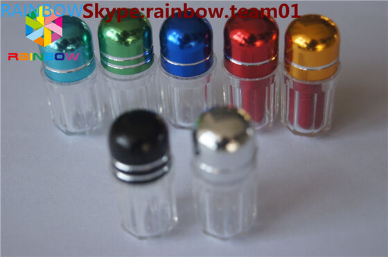 रिंग कैप के साथ सेक्स की गोली की बोतल/ कैप्सूल के आकार का कंटेनर कैप्सूल भंडारण कैप्सूल नीले कैप के साथ स्पष्ट हेक्सागन प्लास्टिक कंटेनर