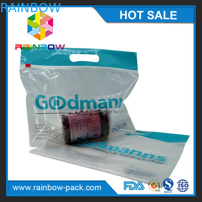 कस्टम पुन: प्रयोज्य खाद्य पैकेजिंग प्लास्टिक ज़िप-लॉक बैग स्लाइडर ziplock बैग के साथ लोगो स्टैंड बैग स्पष्ट सामने है