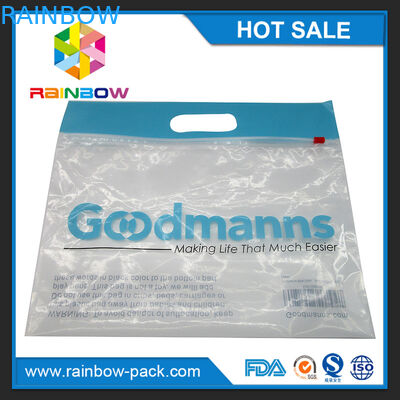 लोगो के साथ PE स्लाइडर ziplock बैग upc कोड मुद्रित ziplock बैग स्पष्ट सामने के साथ बैग स्पष्ट सामने ज़िप ताला बैग खड़े हो जाओ