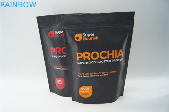 कस्टम एल्यूमीनियम पन्नी पुनर्नवीनीकरण स्टैंड अप जिपर पाउच बैग मट्ठा प्रोटीन पैकेजिंग