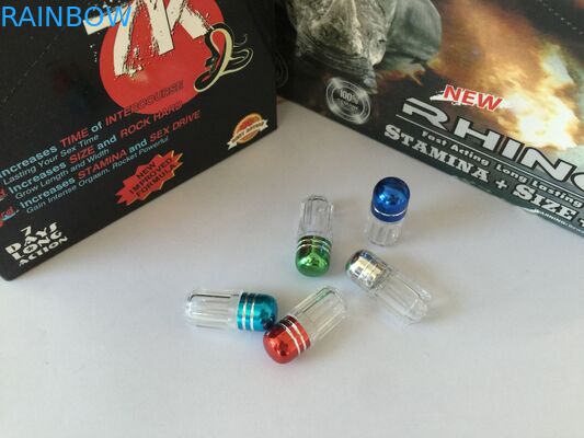 एफएक्स 9000 / राइनो 7 / SWAG कैप्सूल बुलेट के लिए धातु कैप रंगीन प्लास्टिक की गोली की बोतलें