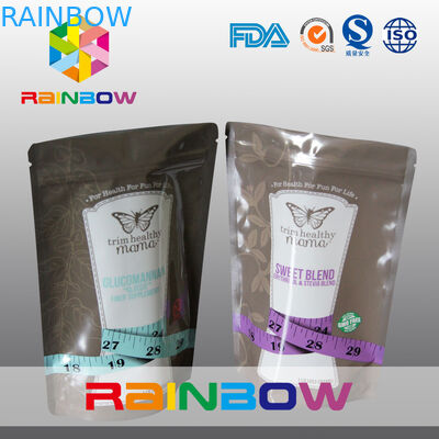 खाद्य ग्रेड पुन: प्रयोज्य 150 ग्राम जिपर ऊर्जा पाउडर के लिए पाउच खड़े हो जाओ