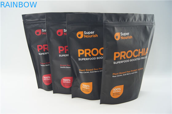 खाद्य ग्रेड शेक पाउडर पैकेजिंग के लिए जिपर के साथ थैली खड़े हो जाओ
