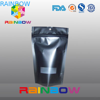 पुन: प्रयोज्य मैट ब्लैक डॉयपैक जिपलॉक कॉफ़ी बैग ग्रेव्योर प्रिंटिंग मॉइस्चर प्रूफ